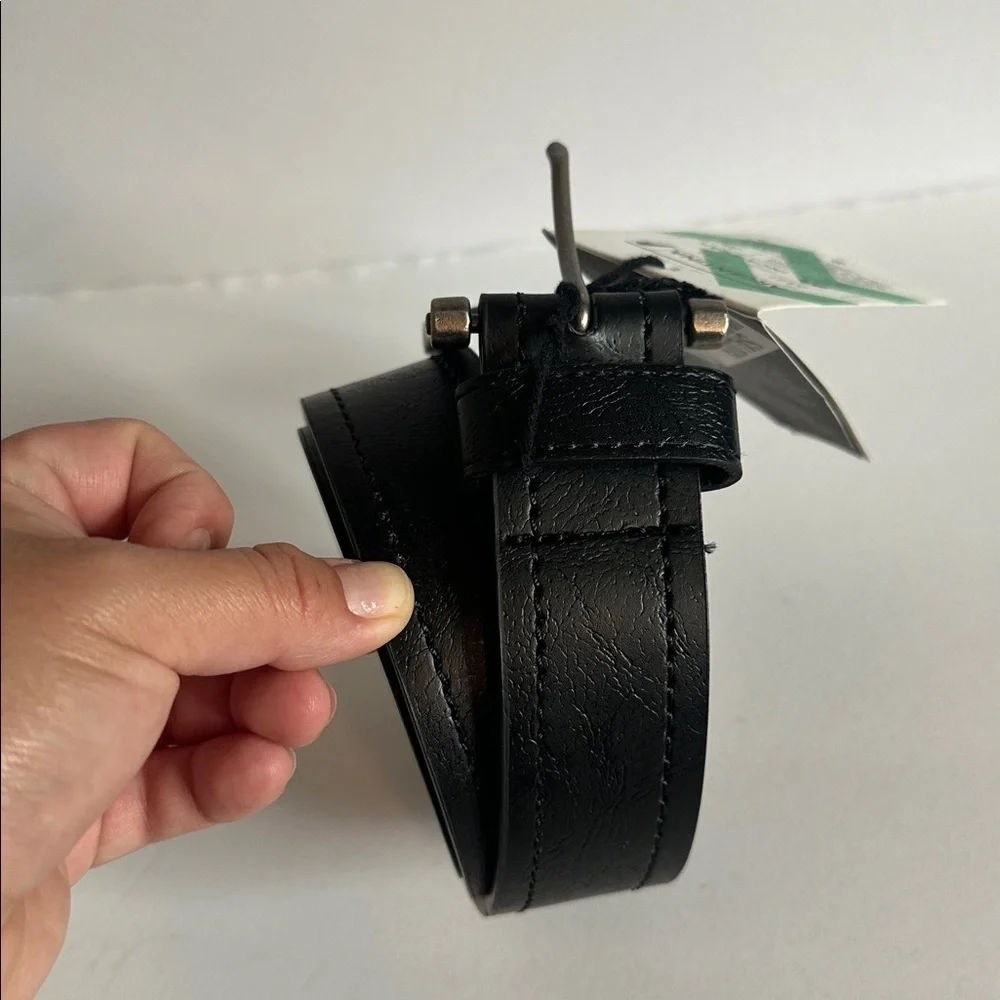 Mio Marino Argentina Inca Trail Classic Black Leather Belt for Men